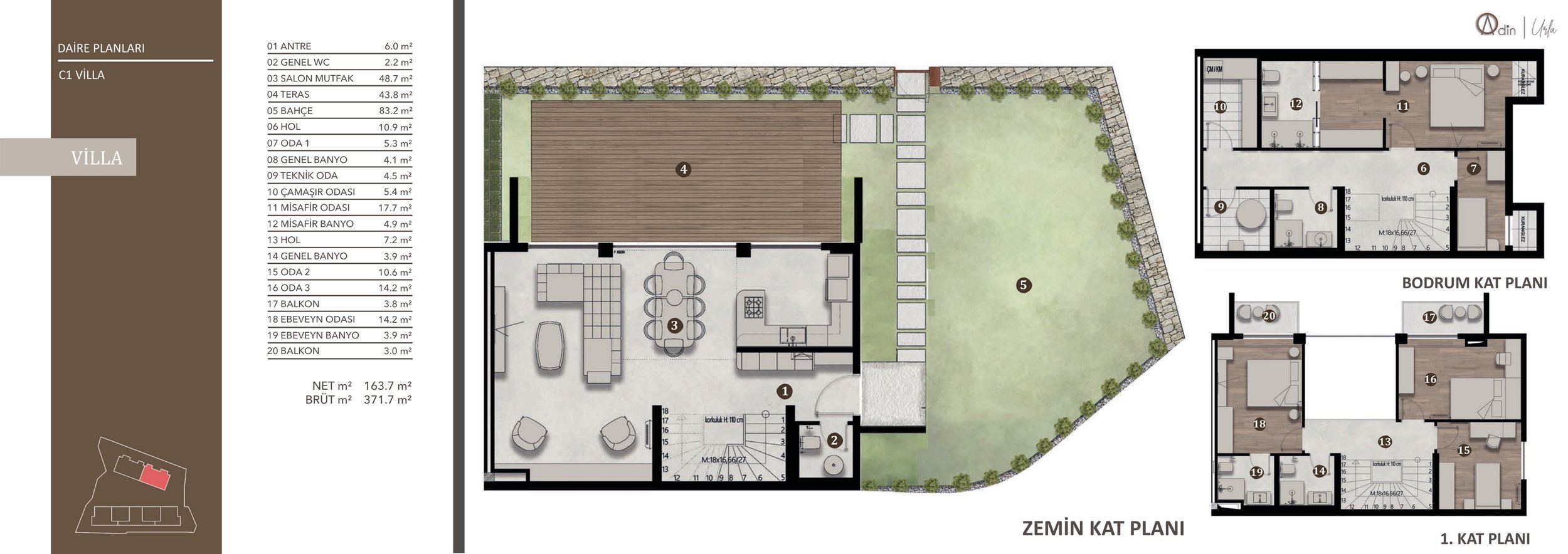 Urla Adin C1 villa planı